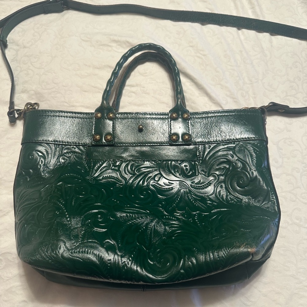 Patricia Nash Forest Green Embossed Shoulder Bag